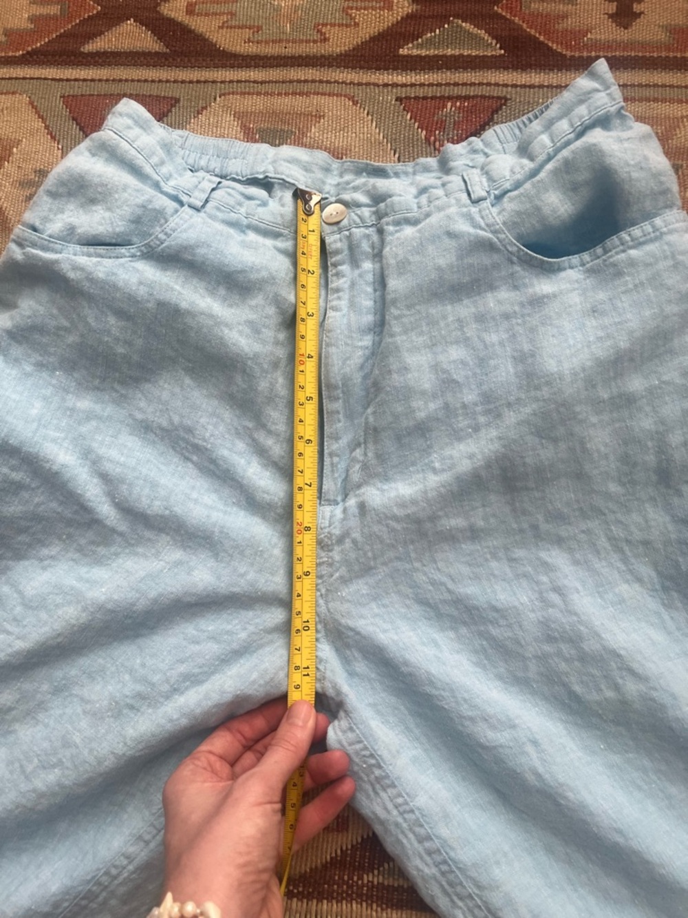 Chico's Light Blue Linen Shorts - Picture 6 of 8